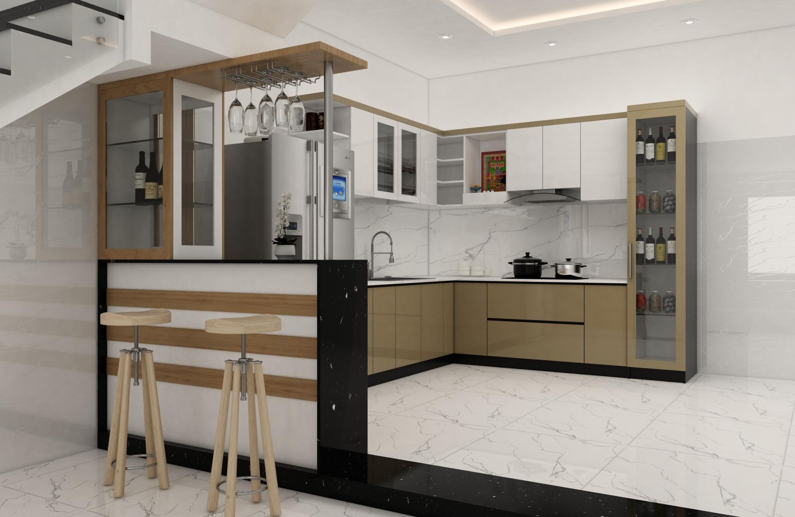 Thi công tủ bếp