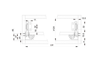 Ray hộp Inner Alto-S chiều cao 80mm Hafele 552.55.320