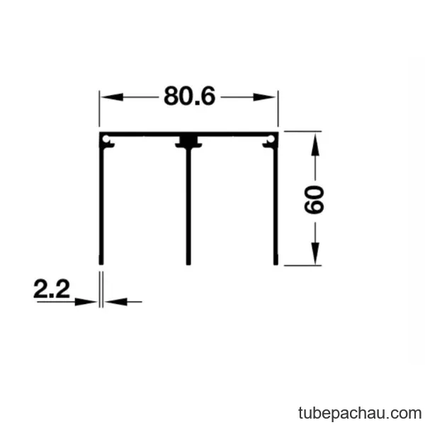 Aluflex 80 ray đôi trên màu bạc 3m Hafele 403.75.385