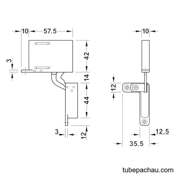 Bản Lề Âm 3 Chiều Hafele 342.79.300