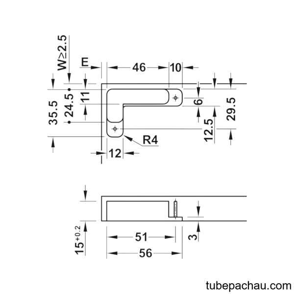 Bản Lề Âm 3 Chiều Hafele 342.79.300