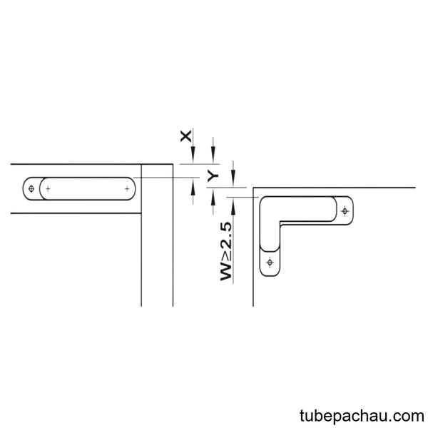 Bản Lề Âm 3 Chiều Hafele 342.79.300