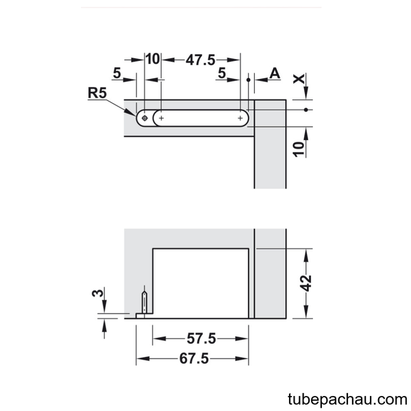 Bản Lề Âm 3 Chiều Hafele 342.79.700