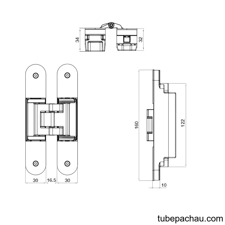 Bản Lề Âm Cửa 120Kg Hafele 927.03.090