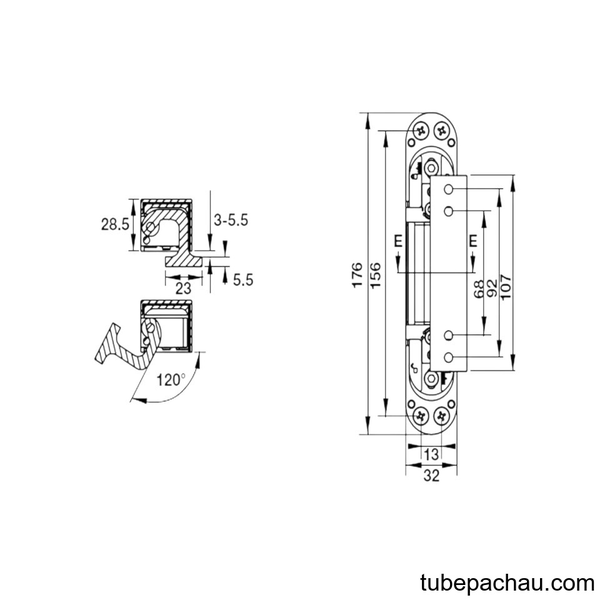 Bản Lề Âm Điều Chỉnh 3D Màu Đen Hafele 927.03.043