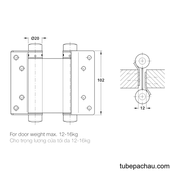 Bản Lề Bật 2 Chiều 4'' Hafele 927.97.020