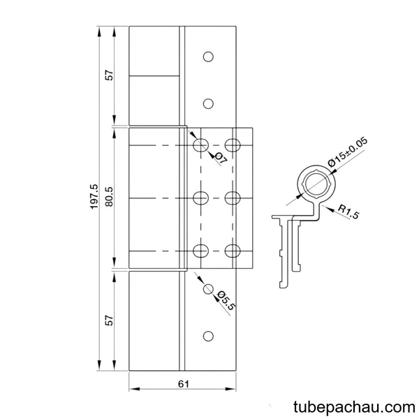 Bản Lề Cánh Khung Cửa Nhôm 90Kg Hafele 926.98.740