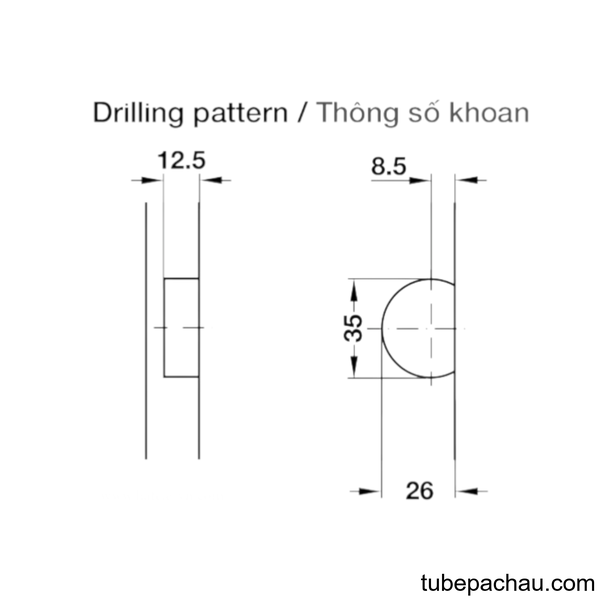 Bản Lề Cửa Lật Bằng Gỗ Hafele 342.66.730