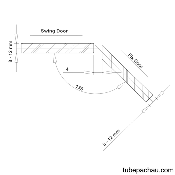 Bản Lề Kính - Kính 135º Hafele 499.05.859