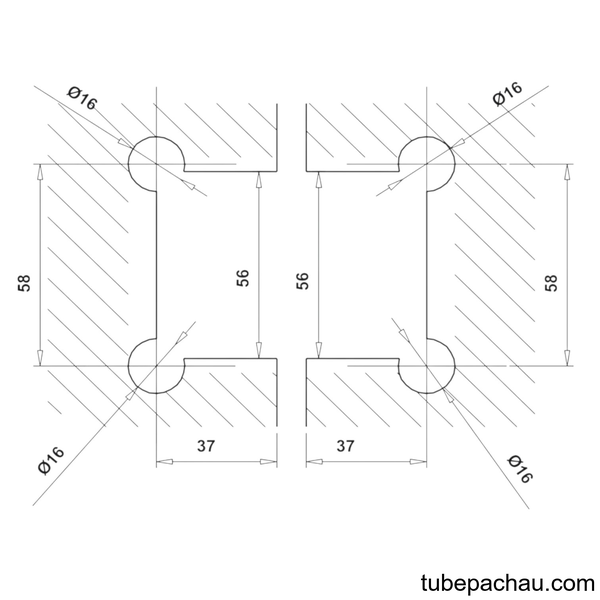 Bản Lề Kính - Kính 180º Hafele 499.05.854