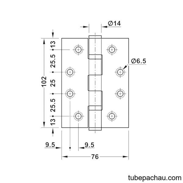 Bản Lề Lá 2 Vòng Bi 120Kg Hafele 926.98.048