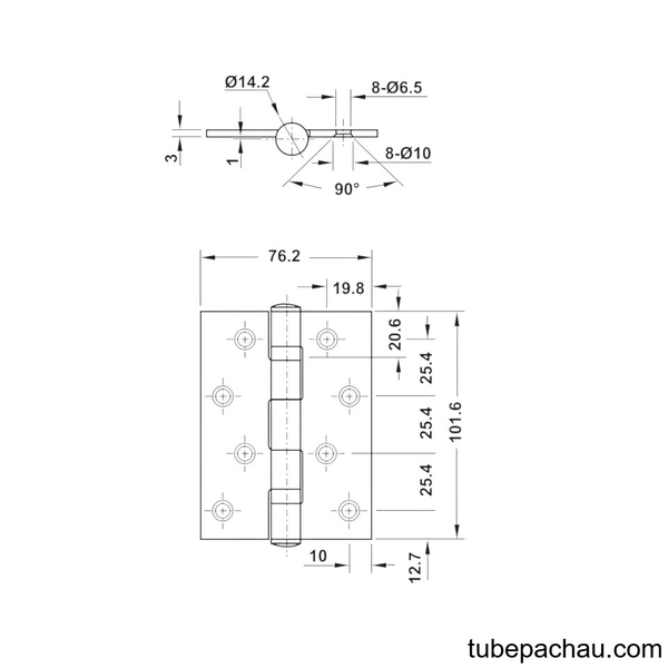 Bản Lề Lá 2 Vòng Bi 70Kg Hafele 926.20.804
