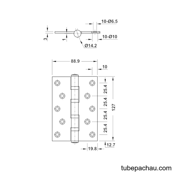 Bản Lề Lá 2 Vòng Bi 80Kg Hafele 926.20.121