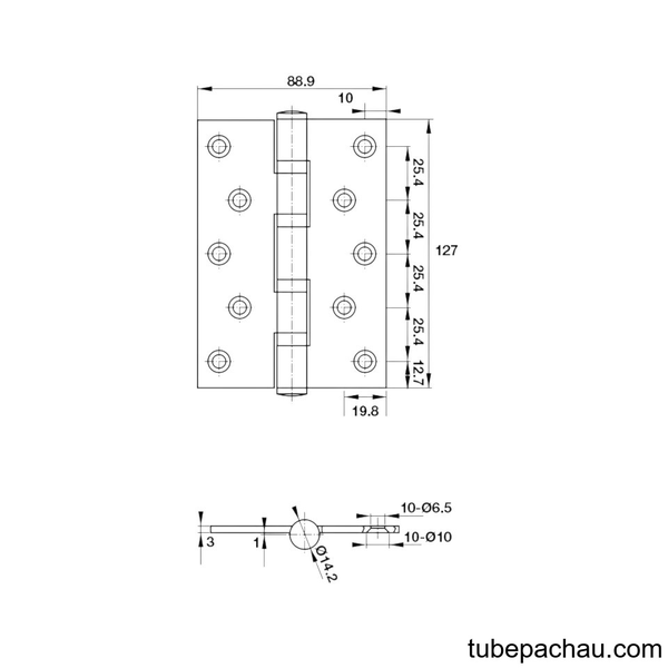 Bản Lề Lá 2 Vòng Bi 80Kg Hafele 926.25.104