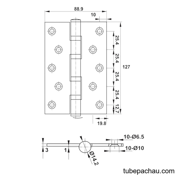 Bản Lề Lá 4 Vòng Bi Hafele 489.05.026