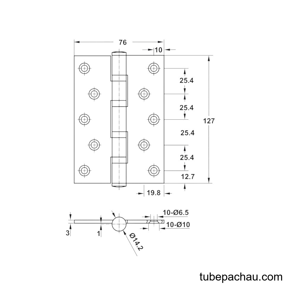 Bản Lề Lá 4 Vòng Bi Hafele 489.05.028