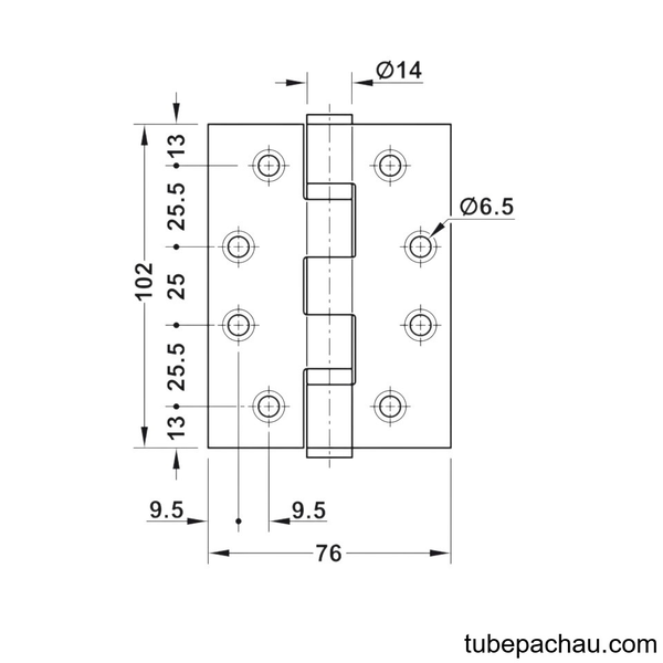 Bản Lề Lá Chống Cháy 2 Vòng Bi 120Kg Hafele 926.98.041