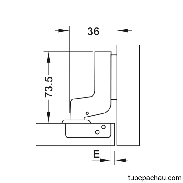 Bản Lề Lọt Lòng Metalla A DIY 110º Hafele 493.03.025