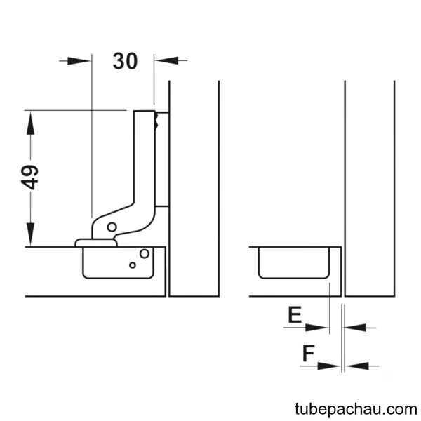 Bản Lề Lọt Lòng Metalla Mini A 110º Hafele 311.01.072