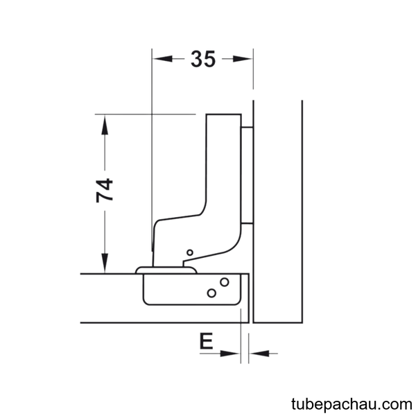 Bản Lề Lọt Lòng Metalla SM 110° Giảm Chấn Hafele 315.06.752