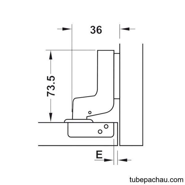 Bản Lề Lọt Lòng Metalla SM 110° Giảm Chấn Hafele 315.11.752