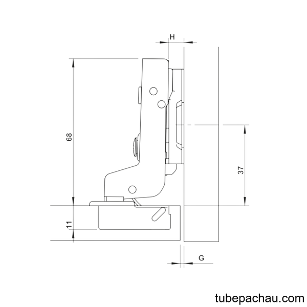 Bản Lề Lọt Lòng Metalla SM DIY 110º Hafele 315.07.115
