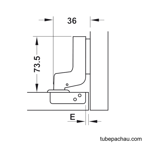 Bản Lề Lọt Lòng Metalla SM DIY 110º Hafele 493.03.023