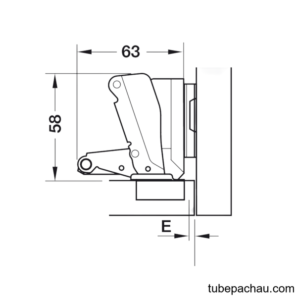 Bản Lề Metalla A 165° Lọt Lòng Hafele 311.93.503