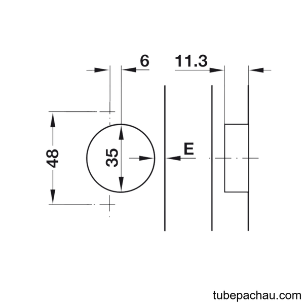 Bản Lề Metalla A 165° Lọt Lòng Hafele 311.93.503