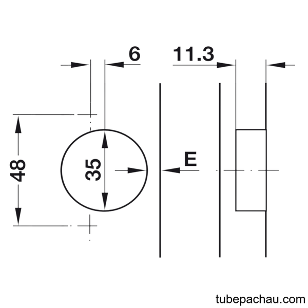 Bản Lề Metalla A 165° Trùm Ngoài Hafele 311.93.500