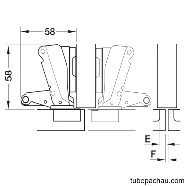 Bản Lề Metalla A 165° Trùm Nửa Hafele 311.93.502