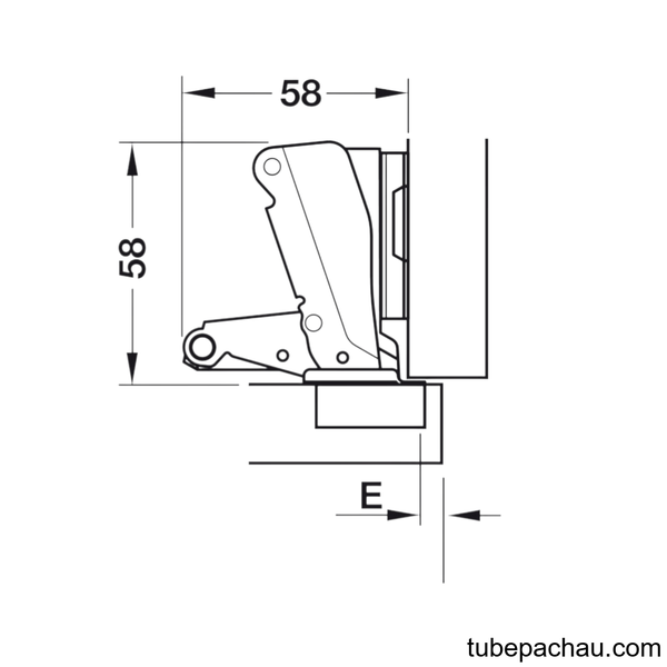 Bản Lề Metalla A 165° Trùm Nửa Hafele 311.93.502