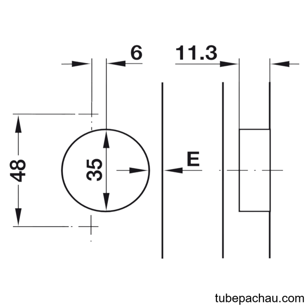 Bản Lề Metalla A 165° Trùm Nửa Hafele 311.93.502