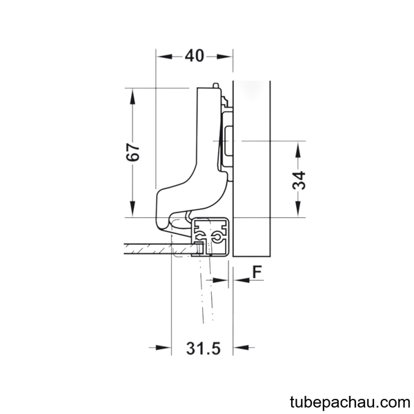 Bản Lề Metalla SM 110º Lọt Lòng Hafele 315.26.712