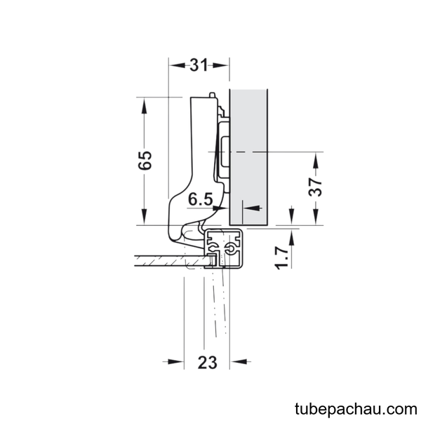 Bản Lề Metalla SM 110º Trùm Nửa Hafele 315.26.711