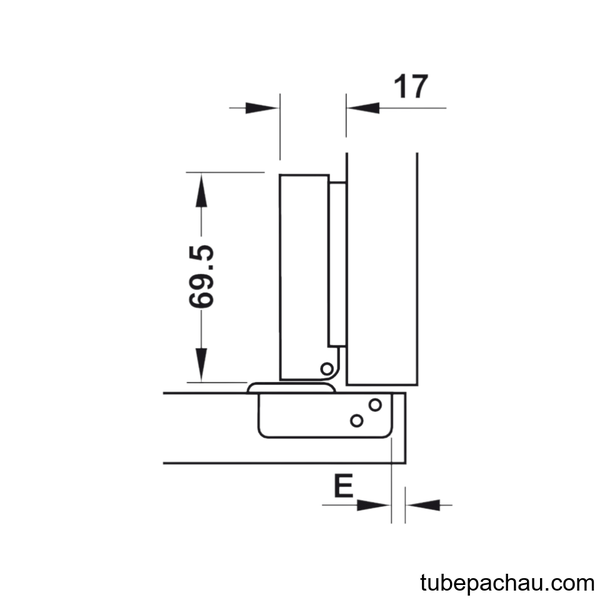 Bản Lề Metalla SM 95° Trùm Ngoài Hafele 308.03.003