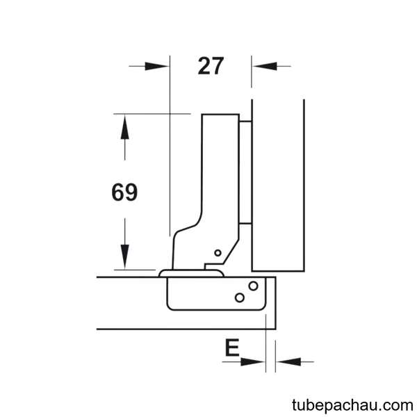 Bản Lề Metalla SM 95° Trùm Nửa Hafele 308.03.004