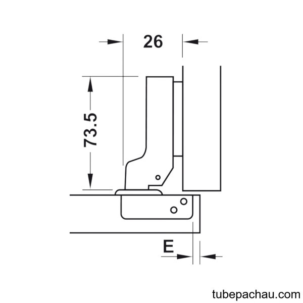 Bản Lề Metalla SM Không Bật 110° Trùm Nửa Hafele 315.18.301