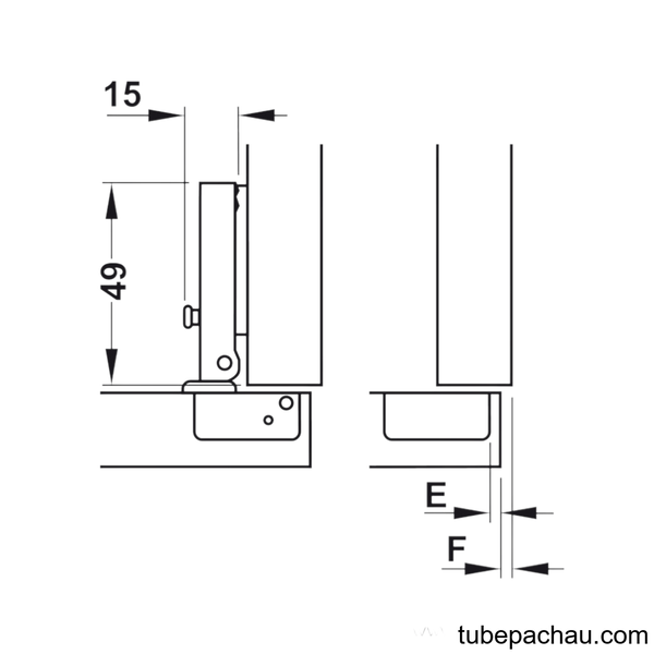 Bản Lề Trùm Ngoài Metalla Mini A 110º Hafele 311.01.070
