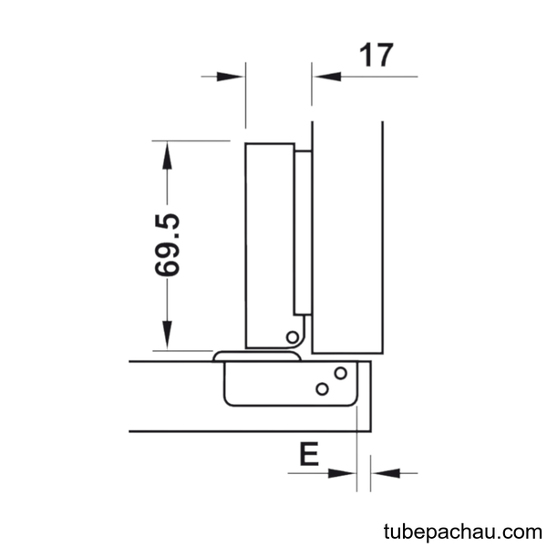 Bản Lề Trùm Ngoài Metalla SM 110° Giảm Chấn Hafele 311.01.500