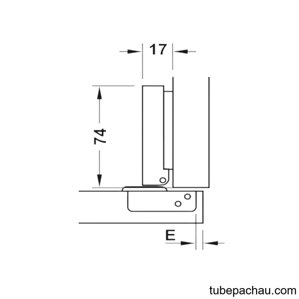 Bản Lề Trùm Ngoài Metalla SM 110° Không Bật Hafele 315.06.350