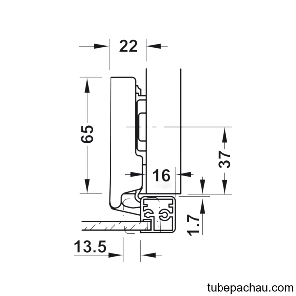 Bản Lề Trùm Ngoài Metalla SM 110º Cho Khung Nhôm Hafele 315.26.700