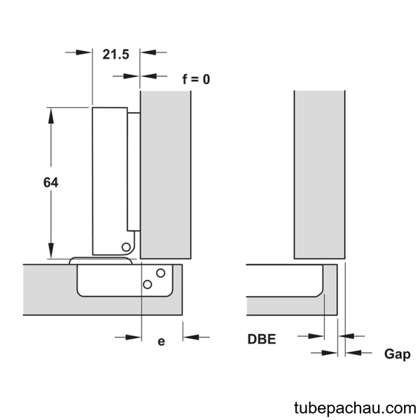 Bản Lề Trùm Ngoài Metalla SM DIY 110º Hafele 315.07.113