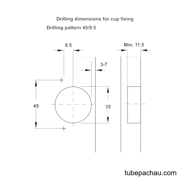 Bản Lề Trùm Ngoài Metalla SM DIY 110º Hafele 315.07.113