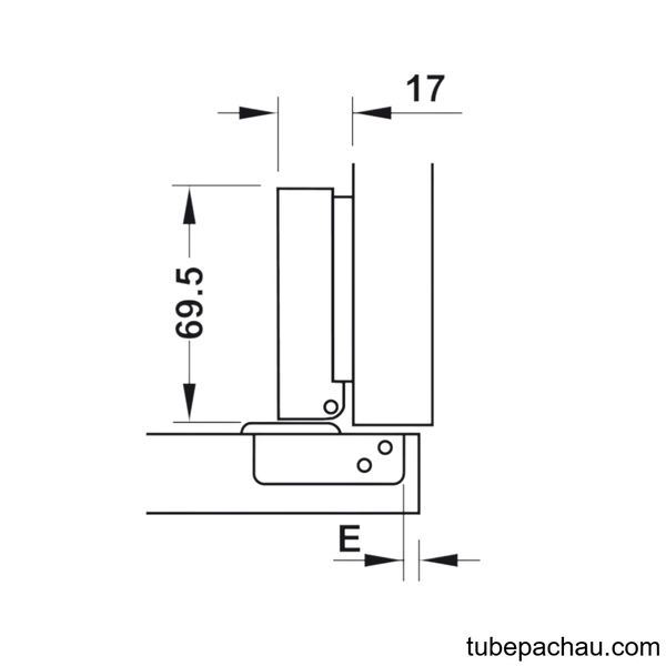 Bản Lề Trùm Ngoài Metalla SM DIY 110º Hafele 493.03.020