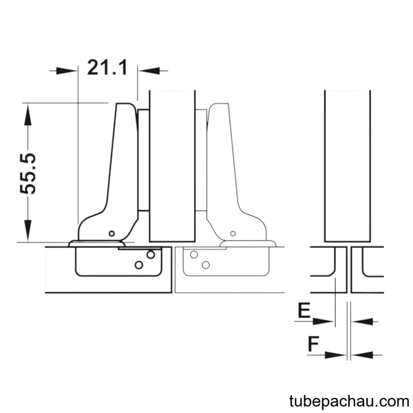 Bản Lề Trùm Nửa Metalla A 110° Không Bật Hafele 315.31.551