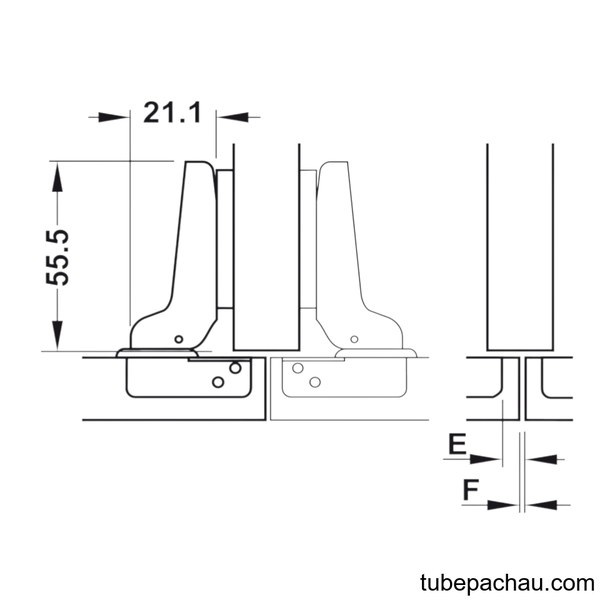 Bản Lề Trùm Nửa Metalla A 110° Không Giảm Chấn Hafele 311.01.078