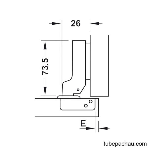 Bản Lề Trùm Nửa Metalla A DIY 110º Hafele 493.03.024