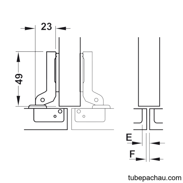 Bản Lề Trùm Nửa Metalla Mini A 110º Hafele 311.01.071