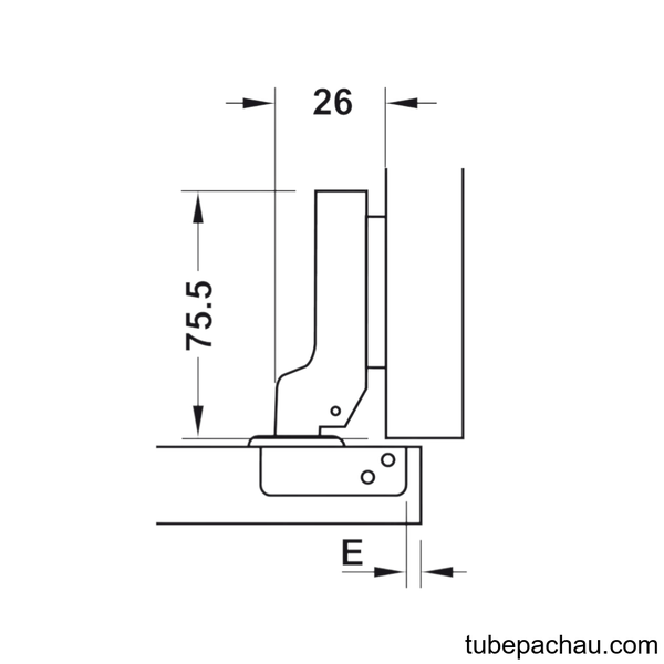Bản Lề Trùm Nửa Metalla SM 110° Giảm Chấn Hafele 315.06.751